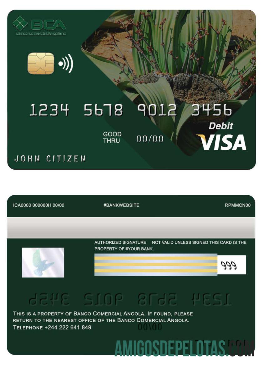 Angola Comercial Bank Visa Card exemplo